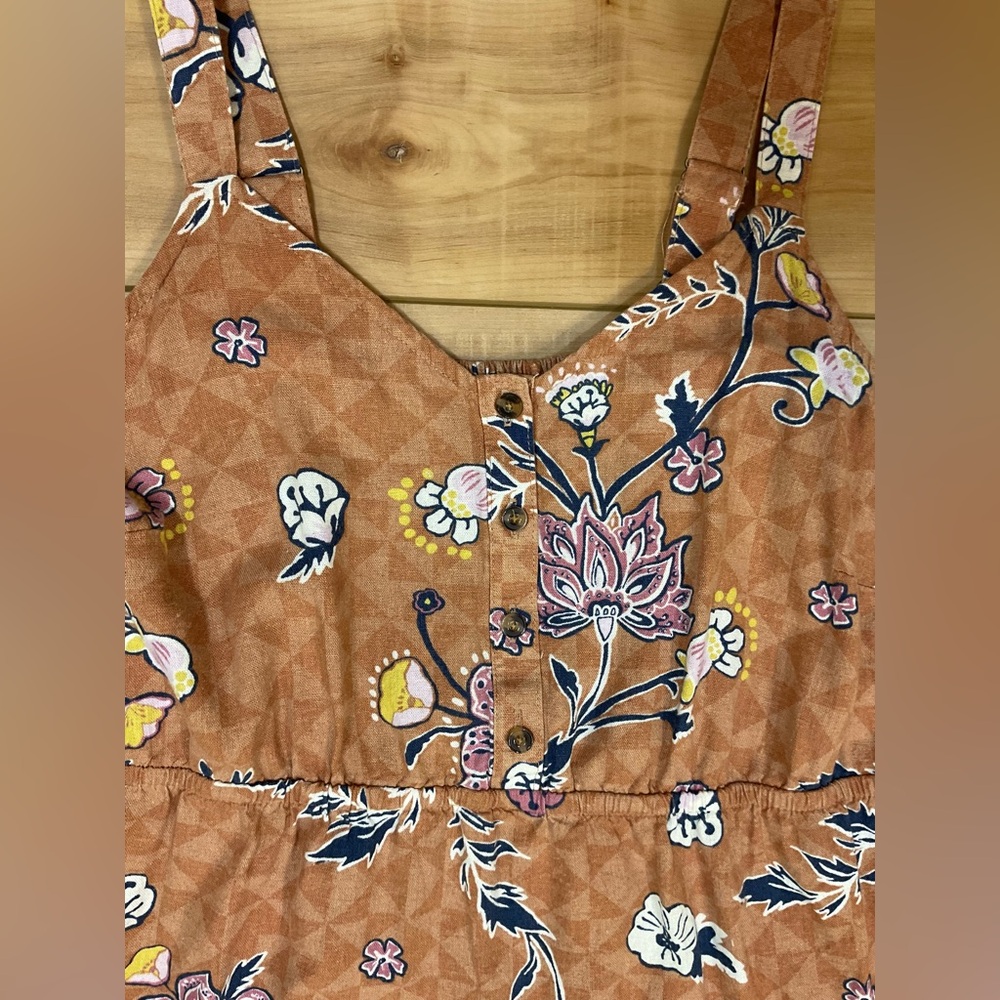 Sonoma Goods For Life Floral Print Linen Blend Sleeveless High-Low Dress Size 1X - Picture 4 of 13